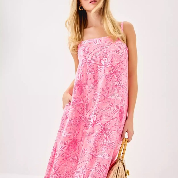 NWT $248 LILLY PULITZER SIZE 12 Rozalie Linen Dress in “Conch Shell Pink Penny” - Picture 4 of 8